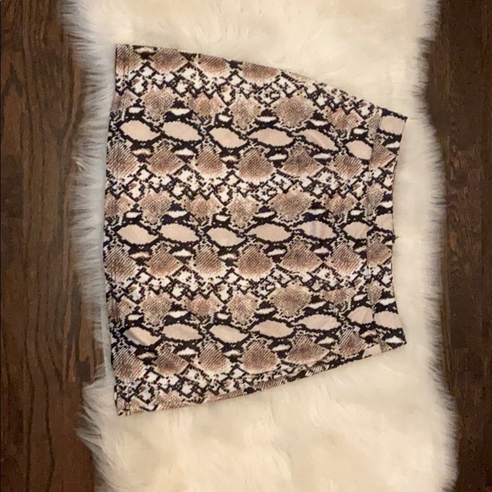 snakeskin mini skirt